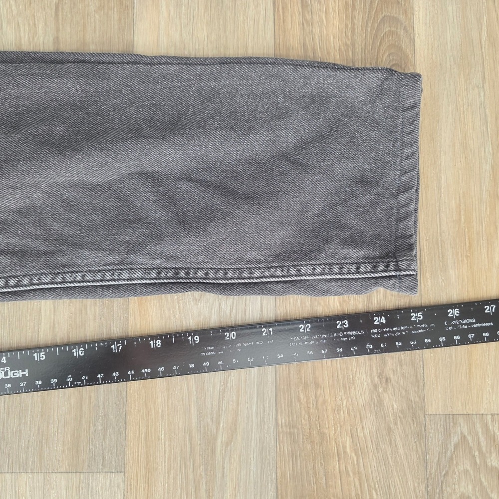 Sandro Paris Straight Leg Denim Jeans Charcoal Gray Blue Double Waist Sz 38 US 6 - Picture 10 of 11